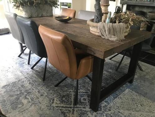 Set van 6 leren eetkamerstoelen - draaibaar - diverse, Huis en Inrichting, Stoelen, Overige kleuren, Vijf, Zes of meer stoelen