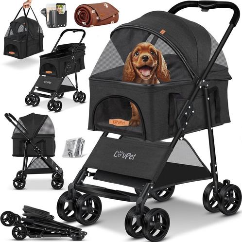 LOVPET® Hondenwagen 2-in-1 hondenbuggy hondenbox transportta, Dieren en Toebehoren, Overige Dieren-accessoires, Verzenden