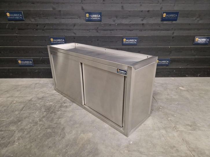 Wandkast | 2 schuifdeuren | RVS | 130 cm, Zakelijke goederen, Horeca | Meubilair en Inrichting, Gebruikt