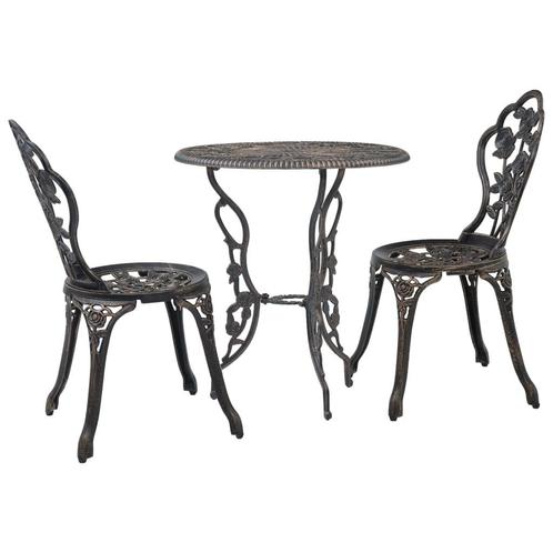 vidaXL 3-delige Bistroset gietaluminium, Tuin en Terras, Tuinsets en Loungesets, Nieuw, Verzenden