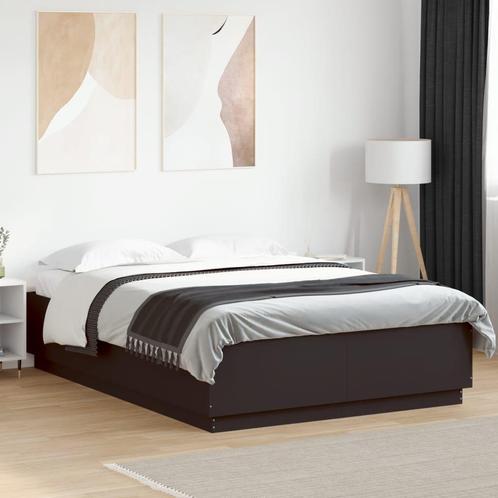 vidaXL Bedframe bewerkt hout zwart 140x200 cm, Huis en Inrichting, Slaapkamer | Bedden, Nieuw, Verzenden
