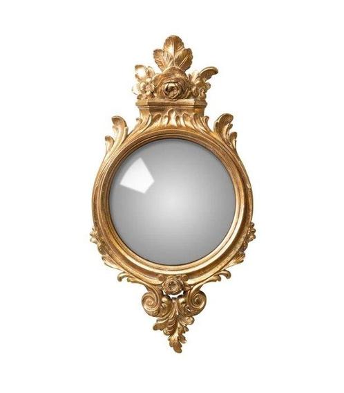 Miroir convexe oeil de sorcière doré style Régence - Spiegel, Antiek en Kunst, Curiosa en Brocante