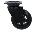 Zwenk Skatewiel zwart met bevestigingsplaat 75 mm, Doe-het-zelf en Bouw, Zwenkwielen, Nieuw