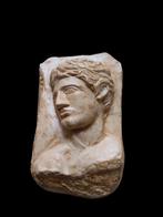 sculptuur, Altorilievo  Hermes  - 35 cm - mineralensteen, Antiek en Kunst