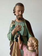 Beeld - Sint-Jozef met kind Jezus – 45 cm - Antiek - Gips -