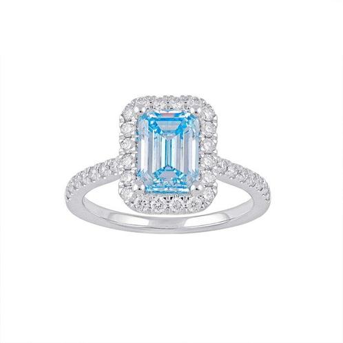 Zonder Minimumprijs - Ring - 14 karaat Witgoud Diamant, Handtassen en Accessoires, Ringen
