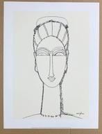 Amedeo Modigliani (after) - Female Face - Print on handmade