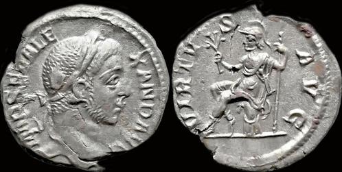 222-235ad Roman Severus Alexander Ar denarius Virtus seat..., Postzegels en Munten, Munten en Bankbiljetten | Verzamelingen, Verzenden