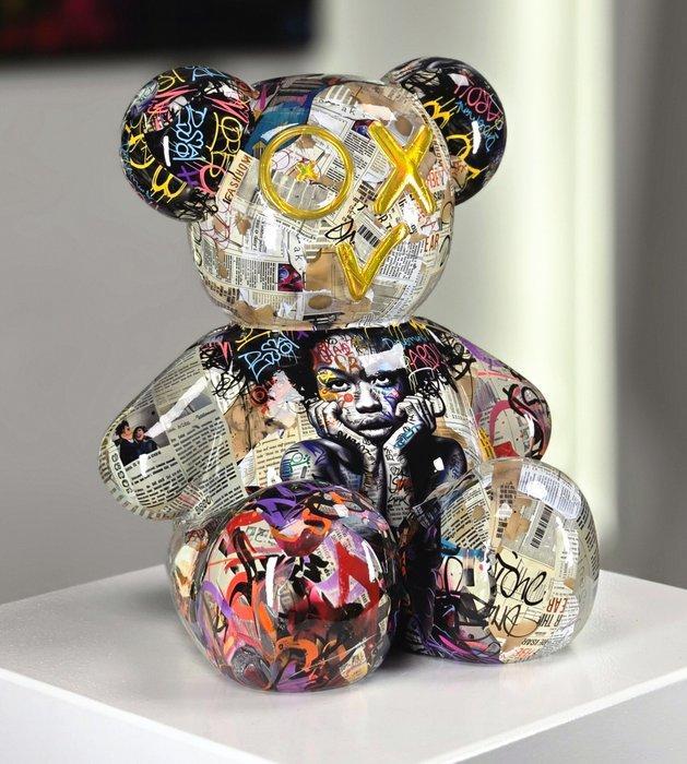 Patryk Konrad - Pop Art Collage Bear Sculpture – rebel, Antiek en Kunst, Kunst | Designobjecten