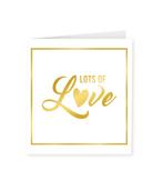 Kaart Lots Of Love Goud Wit 15cm, Hobby & Loisirs créatifs, Articles de fête, Verzenden