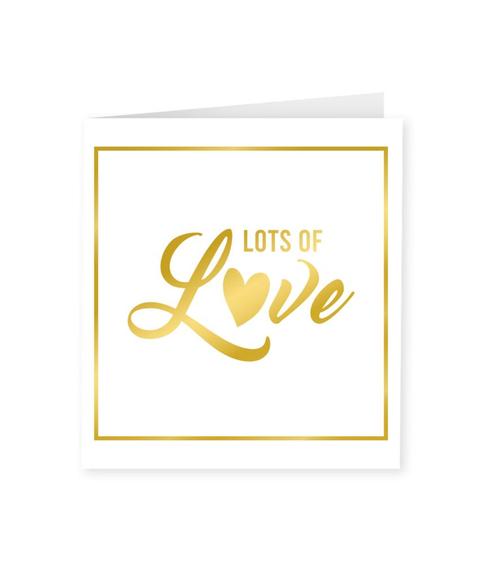 Kaart Lots Of Love Goud Wit 15cm, Hobby & Loisirs créatifs, Articles de fête, Envoi