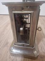 Rijtuigklok, Wekker - Antiek Metaal, Verzilverd, Messing -, Antiek en Kunst, Antiek | Klokken