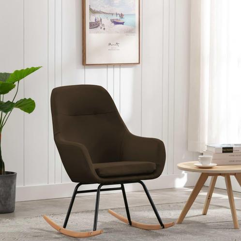 vidaXL Schommelstoel stof bruin, Huis en Inrichting, Stoelen, Nieuw, Verzenden