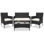 MaxxGarden Rattan loungeset Jamaica -  wicker - Zwart, Tuin en Terras, Nieuw, Ophalen of Verzenden, Loungeset, Bank