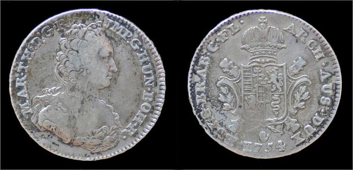 Austrian Netherlands Brabant Maria-theresia 1/2 ducaton 1..., Postzegels en Munten, Munten | Europa | Niet-Euromunten, België