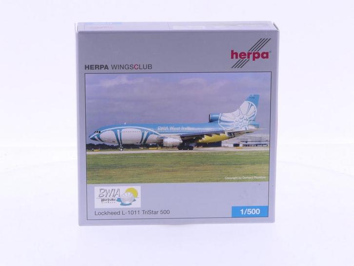 Schaal 1:500 Herpa 510578 BWAI Lockheed L-1011 TriStar 50..., Hobby en Vrije tijd, Modelbouw | Vliegtuigen en Helikopters, Gebruikt