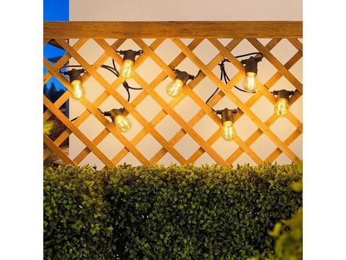 Solar lichtsnoer 10 meter 20 lampjes met dubbele filament,, Huis en Inrichting, Woonaccessoires | Overige, Nieuw, Verzenden