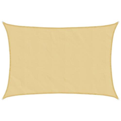 Polyester Zonnezeil 4,5x3 Zand - Retour deal - Luxe aan s..., Tuin en Terras, Schaduwdoeken, Nieuw, Verzenden