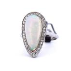 Ring - 18 karaat Witgoud - 6.45ct. tw. Opaal - Diamant -, Nieuw