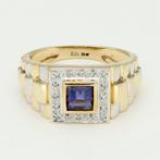 Ring - 14 karaat Geel goud, Witgoud Amethist - Diamant, Nieuw