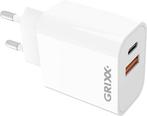 Grixx Charger Power Delivery 20W USB-C + USB-A Fast Charg..., Telecommunicatie, Mobiele telefoons | Hoesjes en Screenprotectors | Samsung