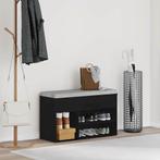 vidaXL Schoenenbank met plank Zwart eiken 80 x 30 x 45 cm, Verzenden, Nieuw