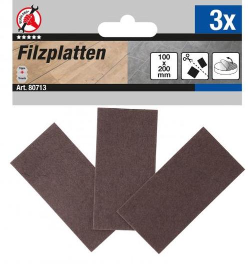 Viltglijder platen bruin 100 x 200 mm 3-delig, Auto diversen, Aanhangers en Bagagewagens, Verzenden