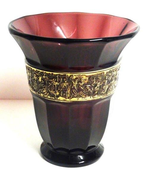 August Walther & Sohne - Vaas - Amethyst Glass, Antiek en Kunst, Kunst | Designobjecten