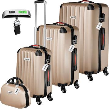 tectake Kofferset met harde schaal Cleo 4-delig. met bagagew, Handtassen en Accessoires, Verzenden, Nieuw