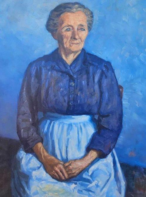 Escuela postimpresionista (XX) - La mère de lartiste, Antiek en Kunst, Kunst | Schilderijen | Klassiek