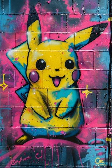 Dine Chanima (XX-XXI) - (XXL Giant) Pikachu Street Art, Antiek en Kunst, Kunst | Designobjecten