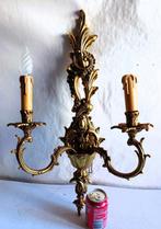 Wandlamp - Hoogte 65 cm - Verguld brons - Brons wandlampje