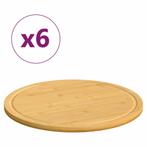 vidaXL Planches à découper 6 pcs Ø30x1,5 cm bambou, Verzenden, Neuf