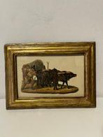 Scuola italiana (XIX), firmato A.G. - i Buoi, Antiquités & Art, Art | Peinture | Classique