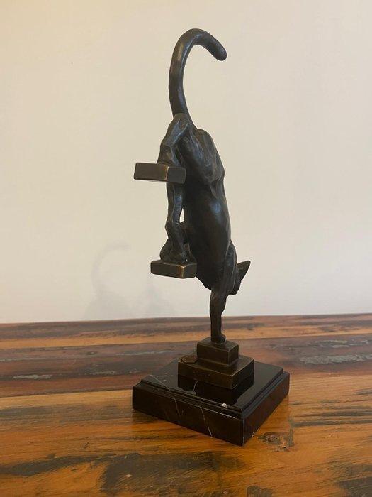 De Coux - sculptuur, Kat van de trap - 30 cm - Brons, Marmer, Antiek en Kunst, Curiosa en Brocante
