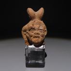 Oud-Egyptisch Terracotta Harpocrates Hoofdfiguur. Romeinse, Verzamelen, Mineralen en Fossielen