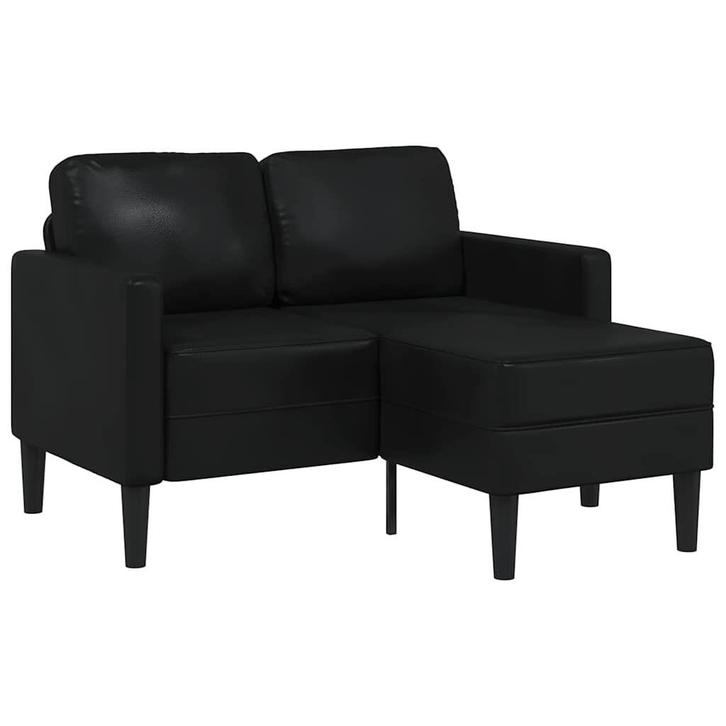 Compacte L-bank Zwart Kunstleer | OP = OP | 40% Korting Nu, Huis en Inrichting, Zetels | Zetels, Minder dan 150 cm, 100 tot 125 cm