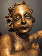 Sculpture, Putto - 75 cm - Bois, Antiek en Kunst