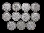 Verenigd Koninkrijk. George V. 1 Florin (11 coins) (Zonder, Postzegels en Munten