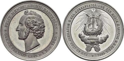 Zinn-medaille 1883 Sachsen-leipzig, Stadt, Postzegels en Munten, Penningen en Medailles, Verzenden
