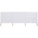 vidaXL Windscherm 3-panelen 400x80 cm stof zandwit, Verzenden, Nieuw