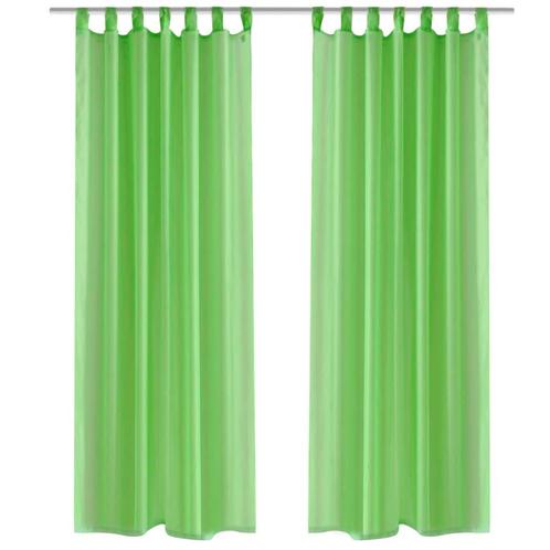 vidaXL Gordijn Appelgroen 140x225 cm (2 stuks), Huis en Inrichting, Stoffering | Gordijnen en Lamellen, Nieuw, Verzenden