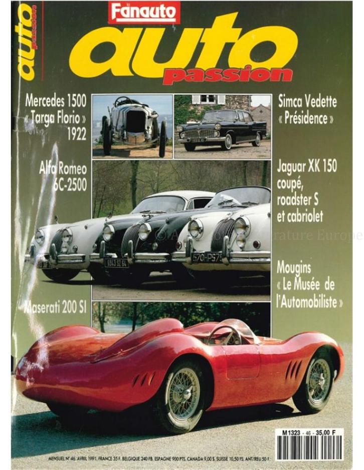 1991 AUTO PASSION TIJDSCHRIFT 46 FRANS, Boeken, Auto's | Folders en Tijdschriften, Ophalen of Verzenden