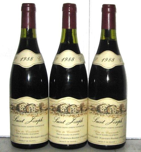 1988 Pierre Gaillard, Saint Joseph - Saint-Joseph - 3, Verzamelen, Wijnen