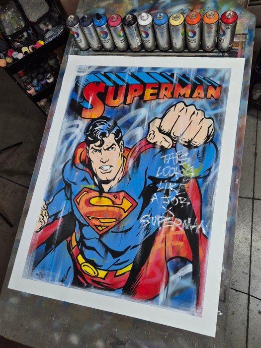 Hipo (1988) - Hipo X Superman (XL Original artwork), Antiek en Kunst, Kunst | Schilderijen | Modern