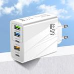 5-Poort GaN Stekkerlader 65W - PD / Quick Charge 3.0 / USB, Telecommunicatie, Mobiele telefoons | Batterijen en Accu's, Nieuw