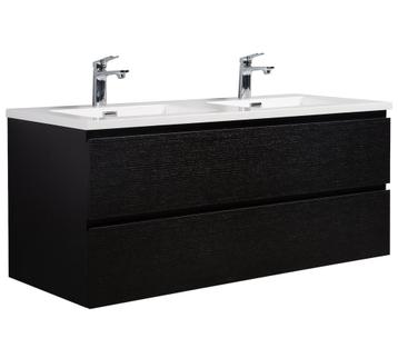 Badkamermeubel Set Angela 120cm Zwart Houtnerf  Badmeubel beschikbaar voor biedingen