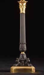 Elegant Paar Bronzen en Verguld Bronzen Kandelaars, 19e Eeuw, Antiek en Kunst