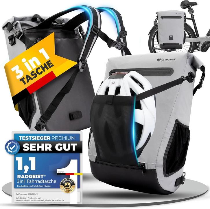 2dekans | RADGEIST fietstas voor bagagedrager I fietstas &, Audio, Tv en Foto, Foto | Cameratassen, Ophalen of Verzenden