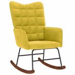 vidaXL Schommelstoel fluweel geel, Huis en Inrichting, Stoelen, Verzenden, Nieuw